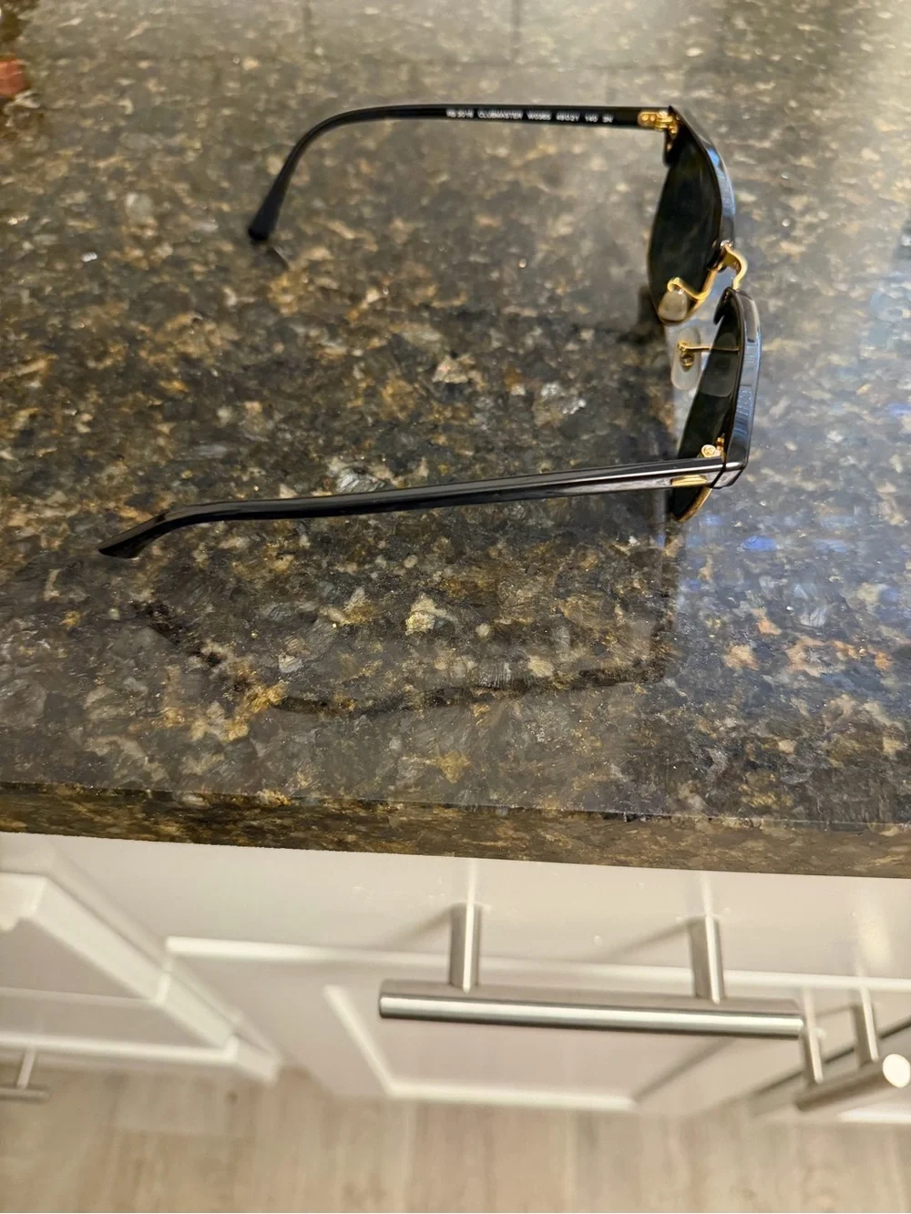 Ray-Ban Clubmaster Sunglasses in Black and Gold with Dark Green Lenses